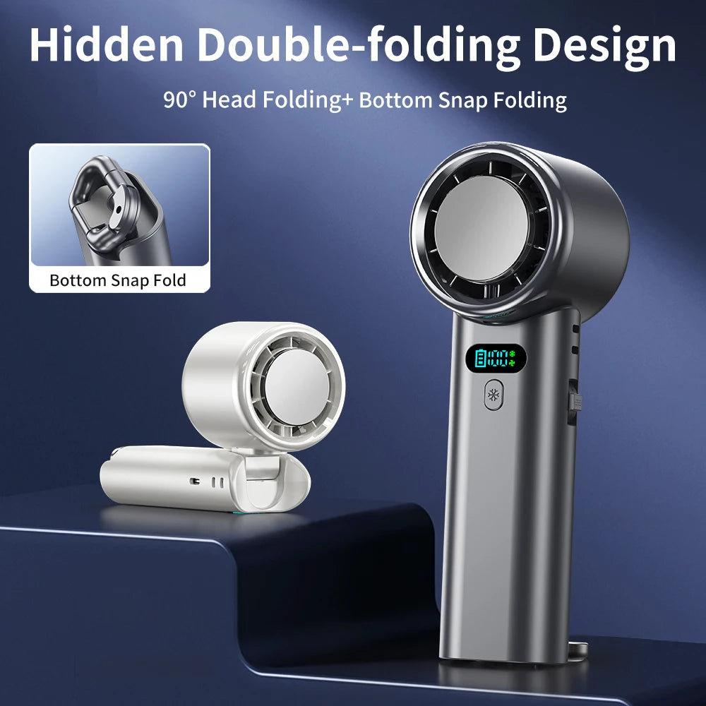 Large Capacity Handheld Fan High Speed Refrigeration Handheld Fan USB Charging Portable Fan